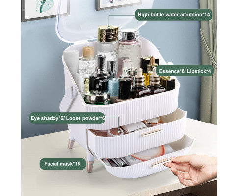 COUNTERTOP MAKE UP ORGANISER - WHITE