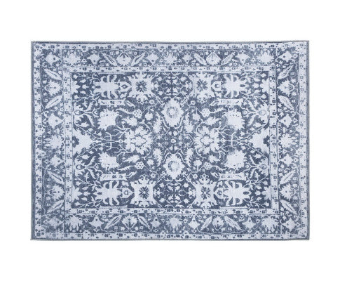 VINTAGE BLUE SHORT PILE FLOOR RUG 200 X 290