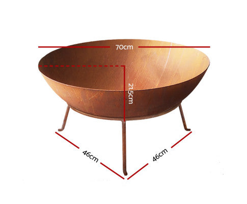 OUTDOOR FIRE PIT - RUSTIC BOWL 7OCM