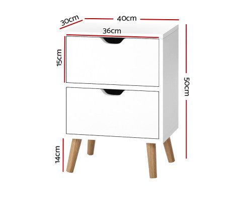 BODEN BEDSIDE TABLE NIGHT STAND - WHITE