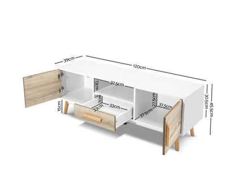 ENTERTAINMENT UNIT - WHITE & WOOD