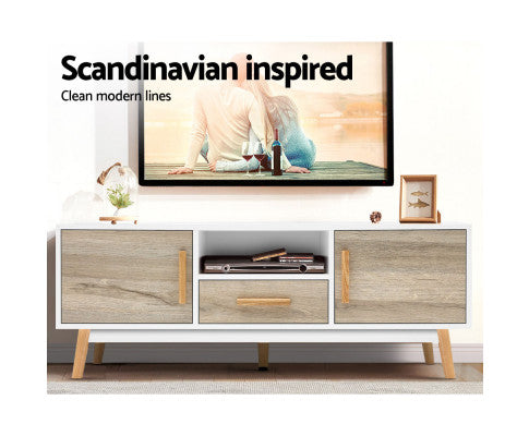 ENTERTAINMENT UNIT - WHITE & WOOD