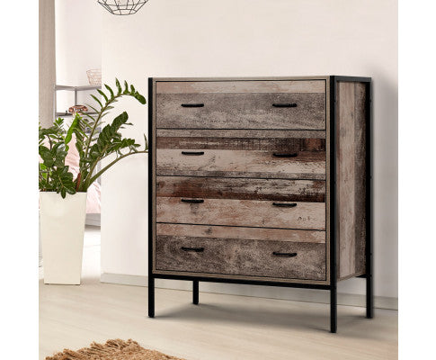 TALLBOY CHEST OF DRAWERS - INDUSTRIAL