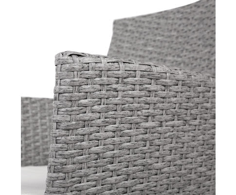 3PCE WICKER OUTDOOR SETTING - GREY