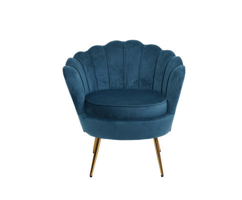 ARM CHAIR RETRO SHELL VELVET NAVY