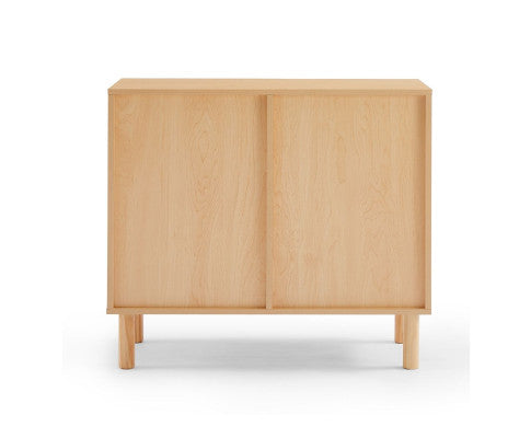 RATTAN ACCENT CABINET IN MAPLE - 2 DOOR