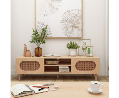 RATTAN TV STAND IN MAPLE - 160CM