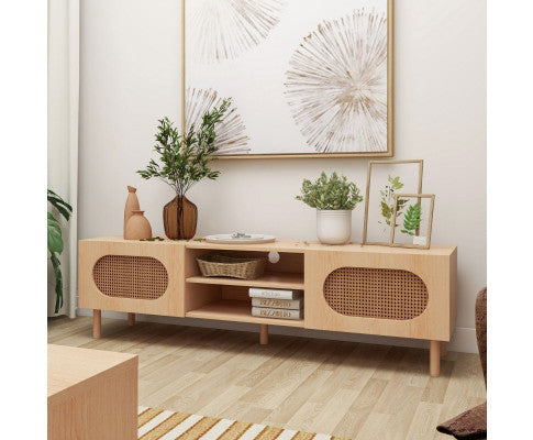 RATTAN TV STAND IN MAPLE - 160CM