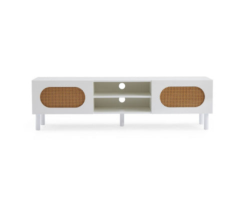 RATTAN TV STAND IN WHITE - 160CM