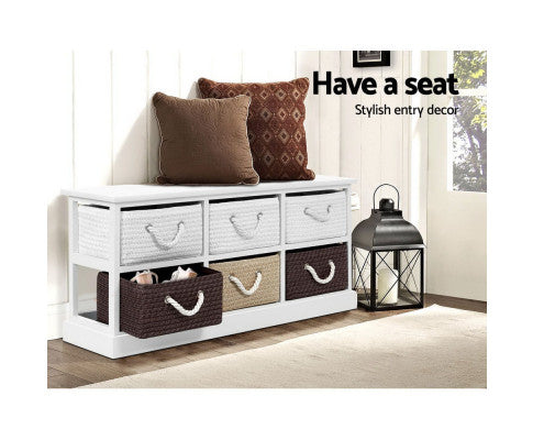 6 DRAWER STORAGE BENCH