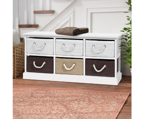 6 DRAWER STORAGE BENCH