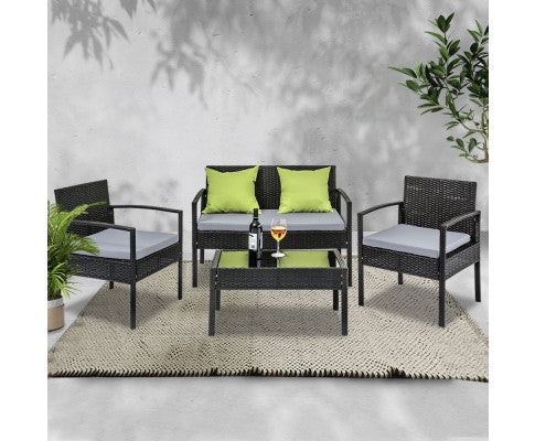 4 SEATER WICKER GARDEN SETTING