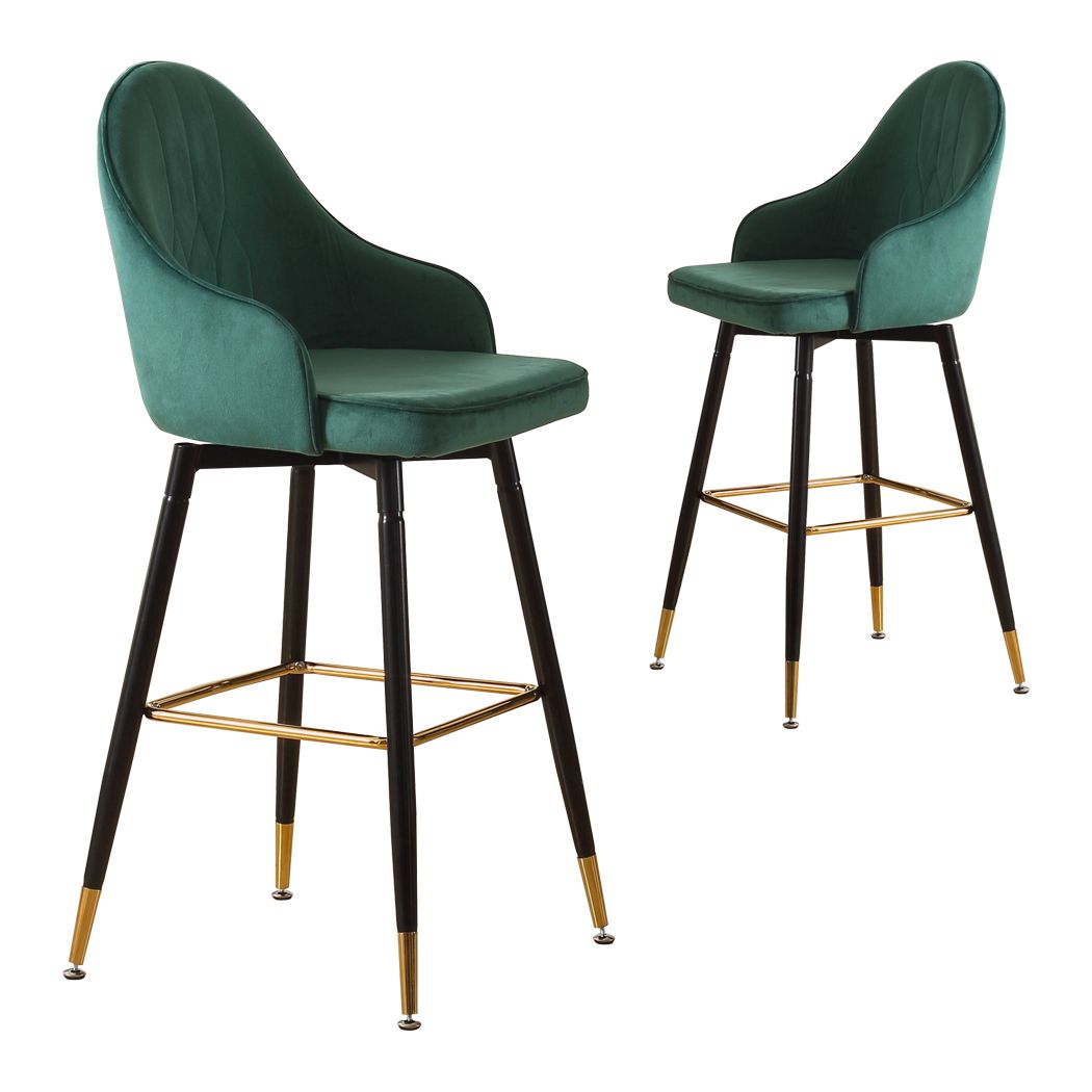 VINTAGE GREEN SWIVEL BAR STOOLS - SET OF 2