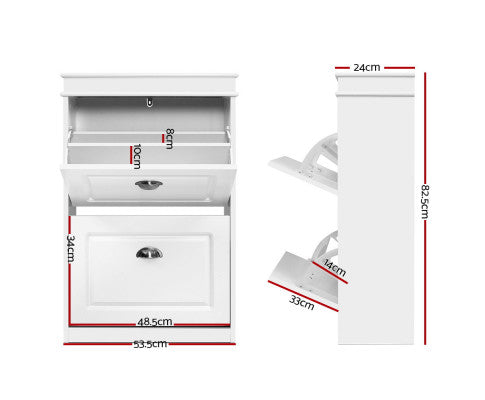 SHOE ORGANISER 12 PAIR CABINET