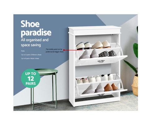 SHOE ORGANISER 12 PAIR CABINET